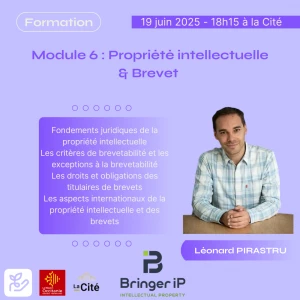 Affiche Module 6 : Propriété intellectuelle & Brevet 